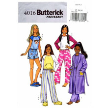 Butterick 4016 naaipatroon meisjes gewaad pyjama maat 12-14-16
