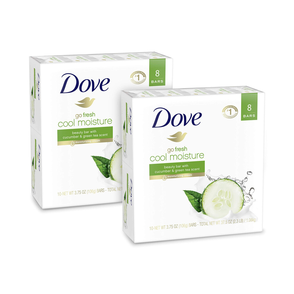 Dove More Moisturizing than Bar Soap  Cucumber and Green Tea Beauty Bar  3.75 Ounce  16 Count (Pack of 1)