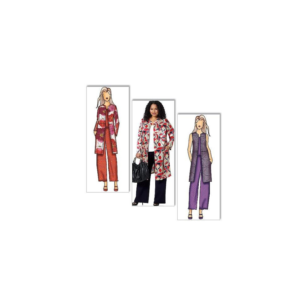 Patron Butterick B5473  : veste, gilet et pantalon pour femme, tailles  : XS, S, M, L, XL