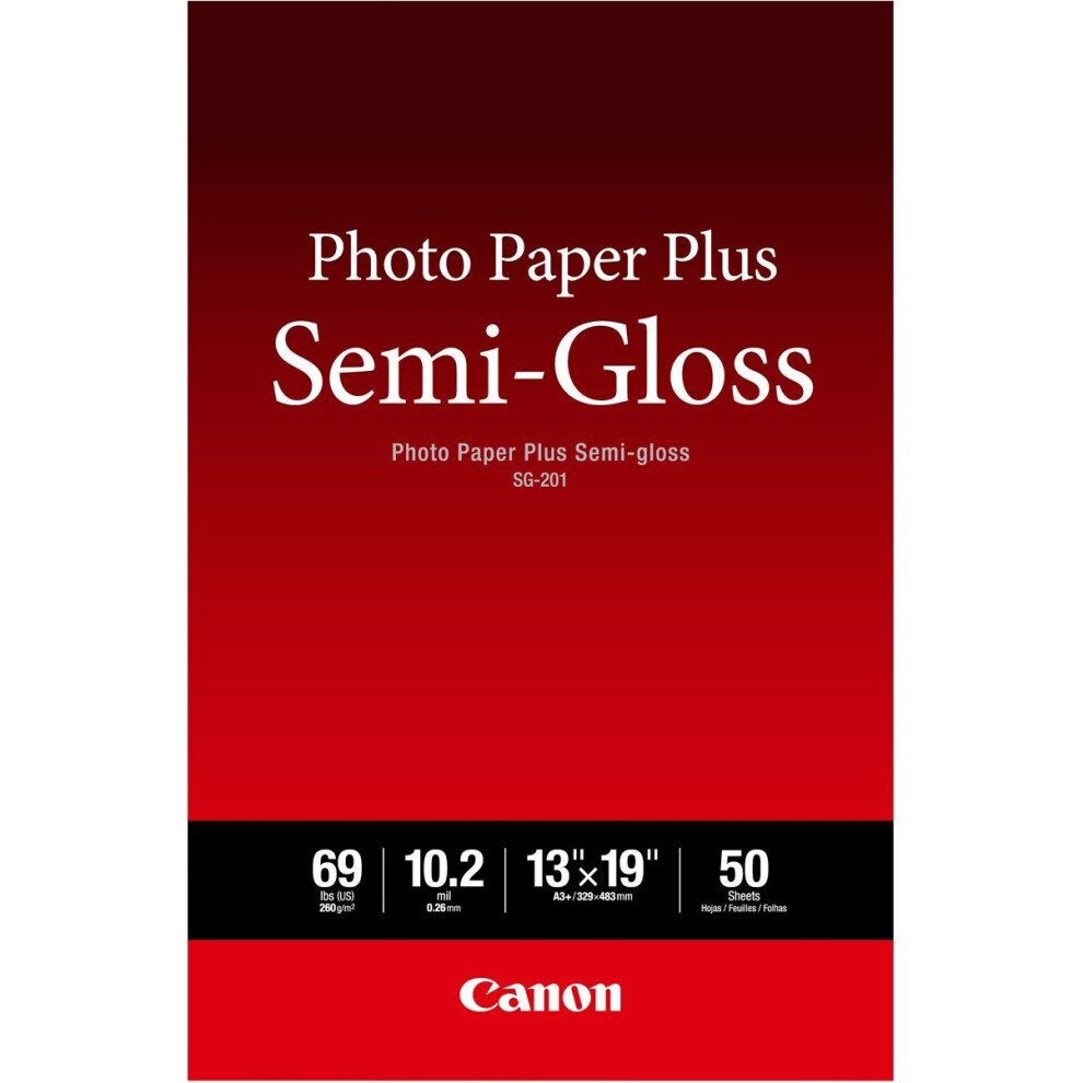 Canon SG-201 13X19(50) Photo Paper Plus Semi-Gloss 13"""" x 19"""" (50 Sheets) (SG-201 13X19)