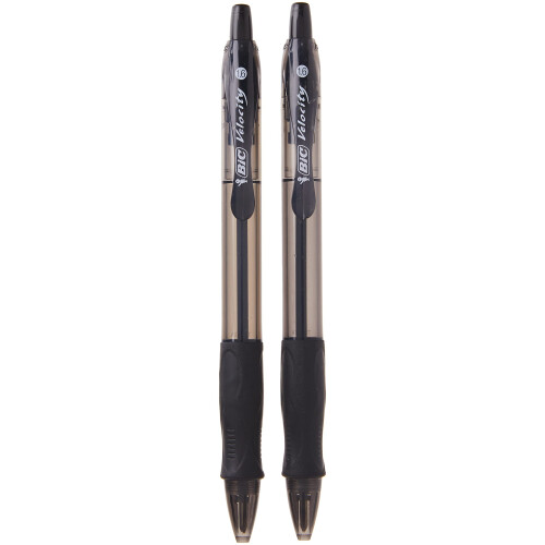 BIC Stylo à bille Bic Atlantis Velocity Bold, Noir 2 unités (Pack de 2)