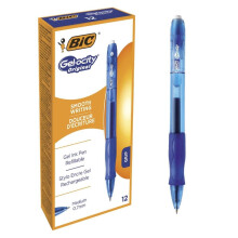 Bic 829158 Clip Retractable Ball Point Pen Blue 12 (S) (Clip Retractable Ballpoint Pen Medium Blue Blue Transparent Plastic Plastic Metal)