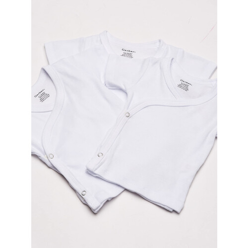 Gerber Gerber Baby-Pack a 3 pacchetti camicia con snap laterale bianca 0-3 mesi 1
