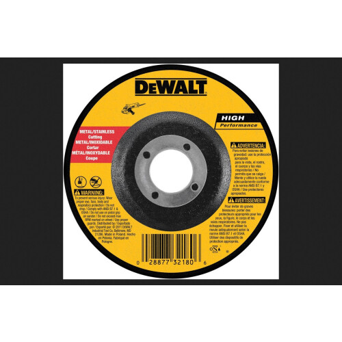 DeWalt Roda de corte de metal DeWalt DWA4530 T27 de 4 polegadas x 0,045 polegadas x 5/8 polegadas