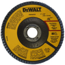 DEWALT DWA8203 80-karkeinen zirkoniumoksidi T29 -lamellilaikka 4 tuumaa x 5/8 tuumaa