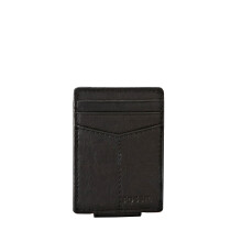 Fossil Ingram lederen magnetische kaarthouder voor heren met geldclip portemonnee zwart (model: ML3235001)