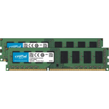 Crucial 16GB Kit (8GBx2) DDR3/DDR3L 1600 MT/s ECC UDIMM 240-Pin Minne - CT2KIT102472BD160B
