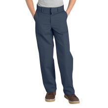 Dickies Pantalσn delantero plano con cintura flexible para niρo grande, color azul marino oscuro 20 Husky