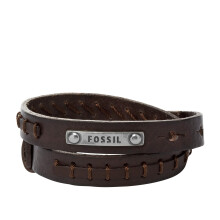 Fossil leren herenarmband, kleur: bruin (model: JF87354040)