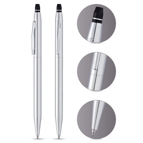 Cross Στυλό Gel Rollerball Cross Click, Λεπτό Rollerball, με Πολυτελή Συσκευασία - Καθαρό Χρώμιο 1