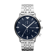 Emporio Armani miesten kaksik   tinen hopeinen ruostumattomasta ter   ksest    valmistettu rannekello (malli: AR1648)