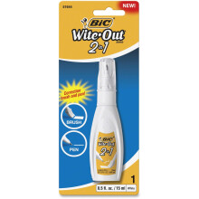 BIC Wite-Out 2-in-1 Korrekturfl  ssigkeit, 15 ml Flasche (BICWOPFP11), Wei