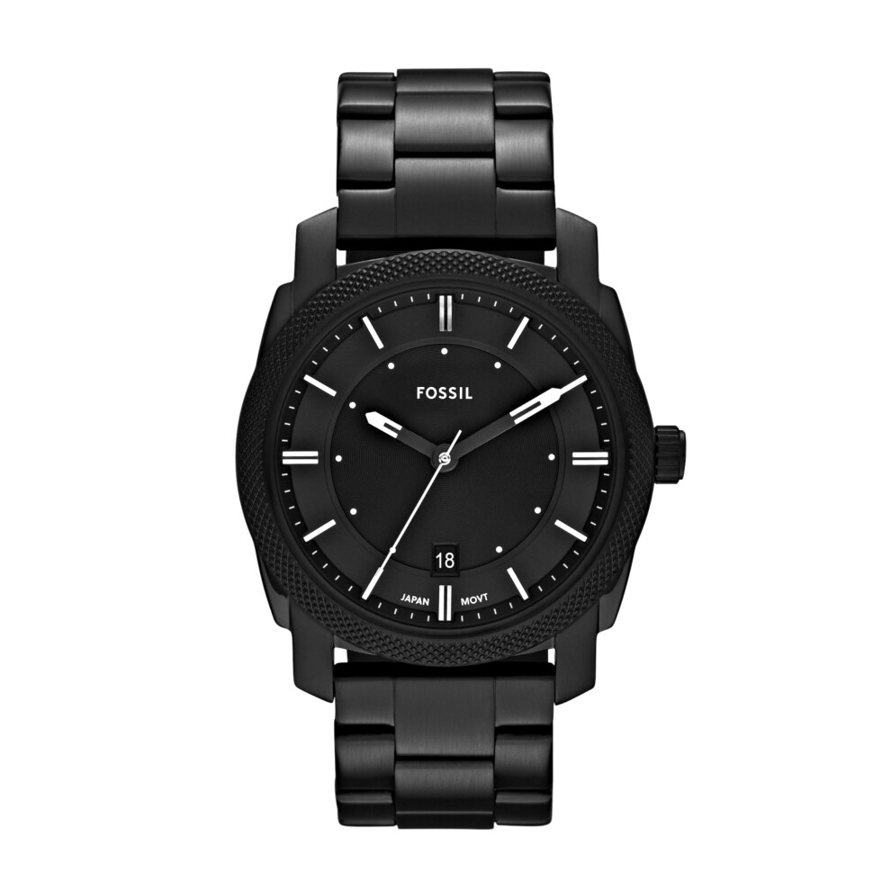 Fossil Men's Machine Quartz Stainless Steel Three-Hand Watch  Color: Black (Model: FS4775)