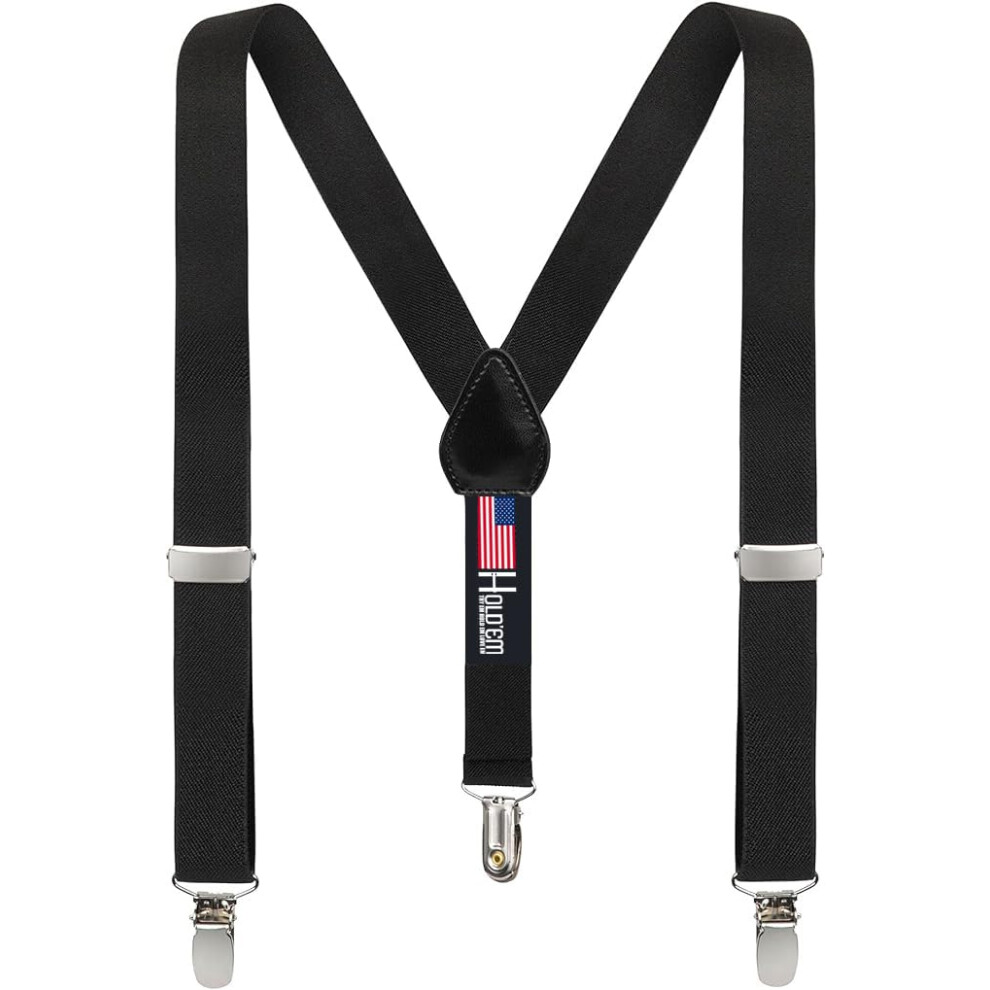 HOLD'EM Suspenders for Kids - 1 Inch Suspender Perfect for Tuxedo -Black (Size 22"""")