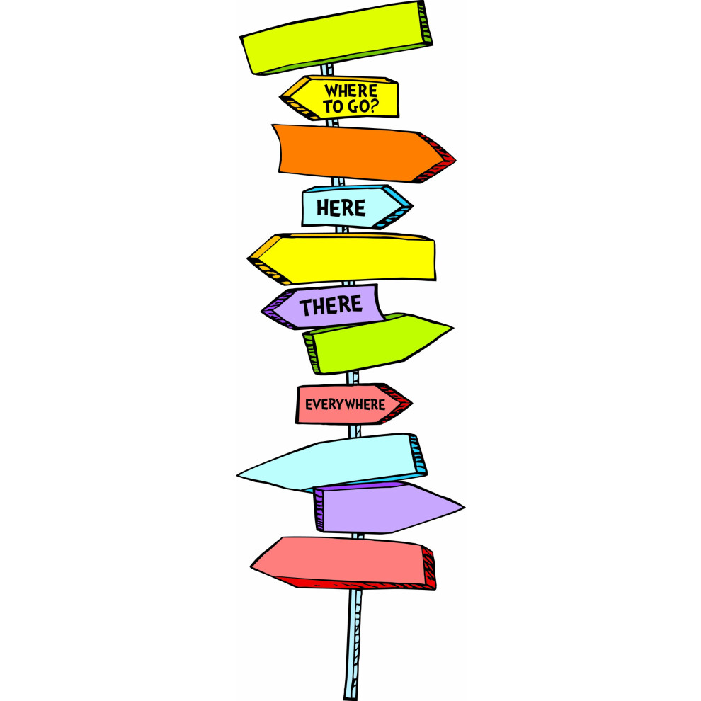 Eureka Retour     l'   cole Dr. Seuss Panneaux directionnels Tableau d'affichage et d   corations de salle de classe 14 pi   ces 6,5'' L x 26'' H