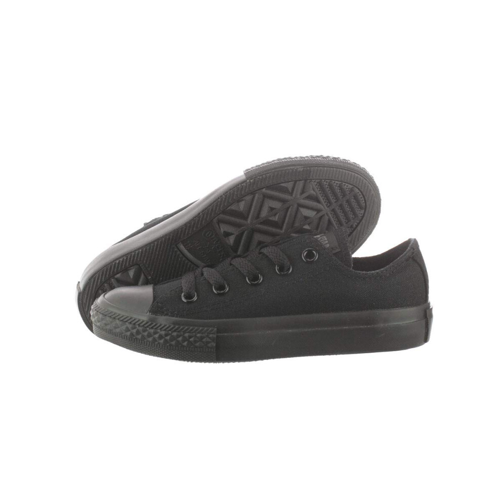 Converse Baby Girls Chuck Taylor All Star Canvas Low Top Sneaker  Black Monochrome  2 Infant