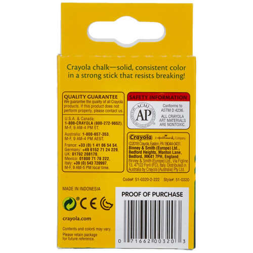 Crayola Crayola 1 Packung mit 12 Kreiden, Wei 1