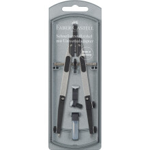 Faber-Castell 174014 Quick Set Compass Jointed 4 mm Peg Silver