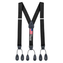Suspensrios de smoking HOLD'EM para homens, preto, couro genuno, boto, 1,25 polegadas, suspensrios masculinos - preto (regular, 46"" de comprimento)