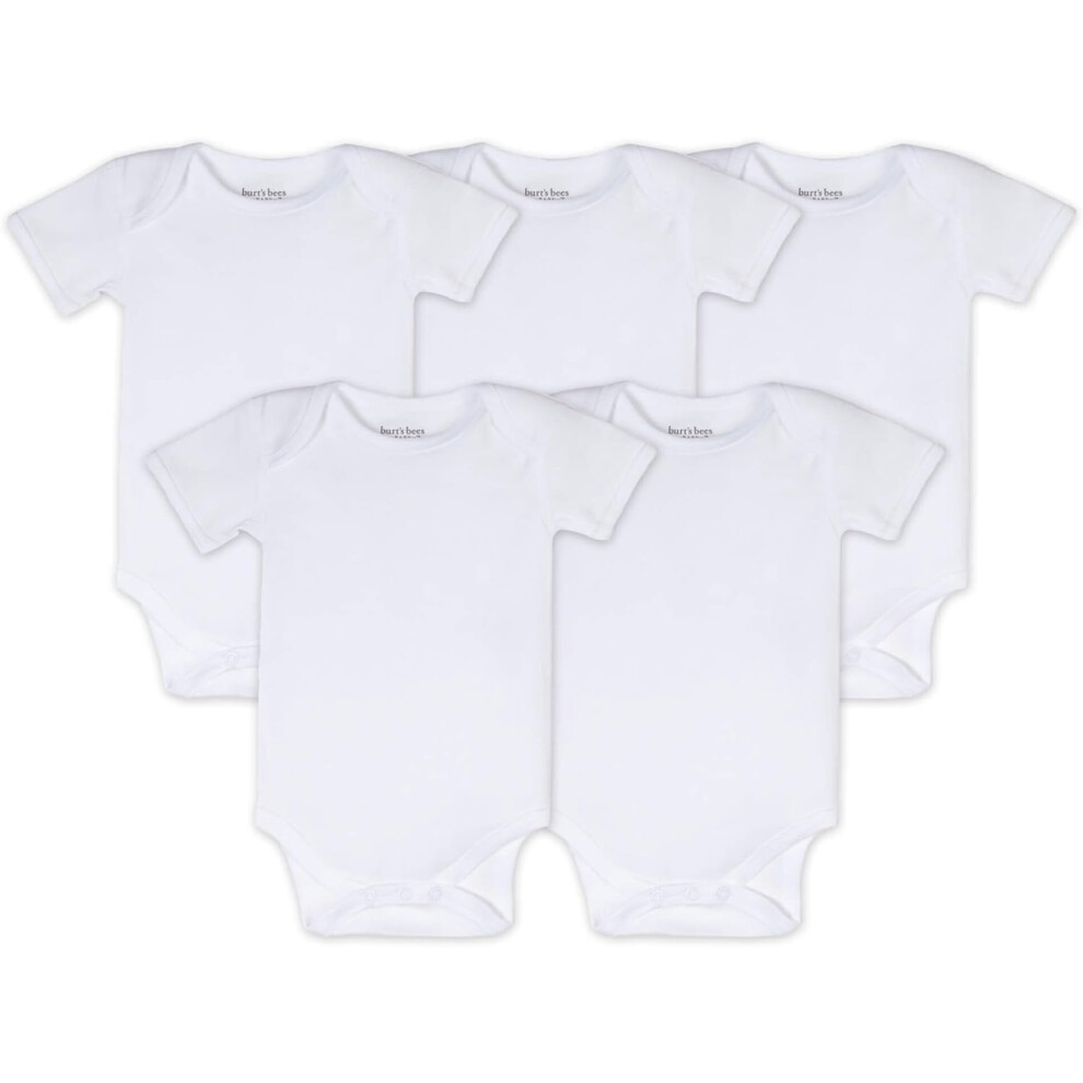 Burts Bees Baby Unisex Baby Bodysuits  5-Pack Short & Long Sleeve One-Pieces  100% Organic Cotton