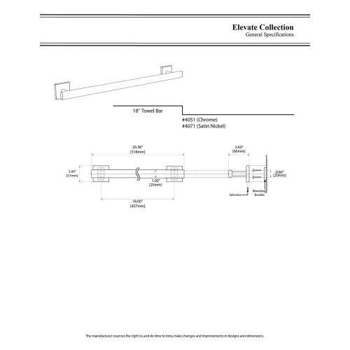 Gatco Gatco 4051 Elevate 18"""" Towel Bar  Chrome 2