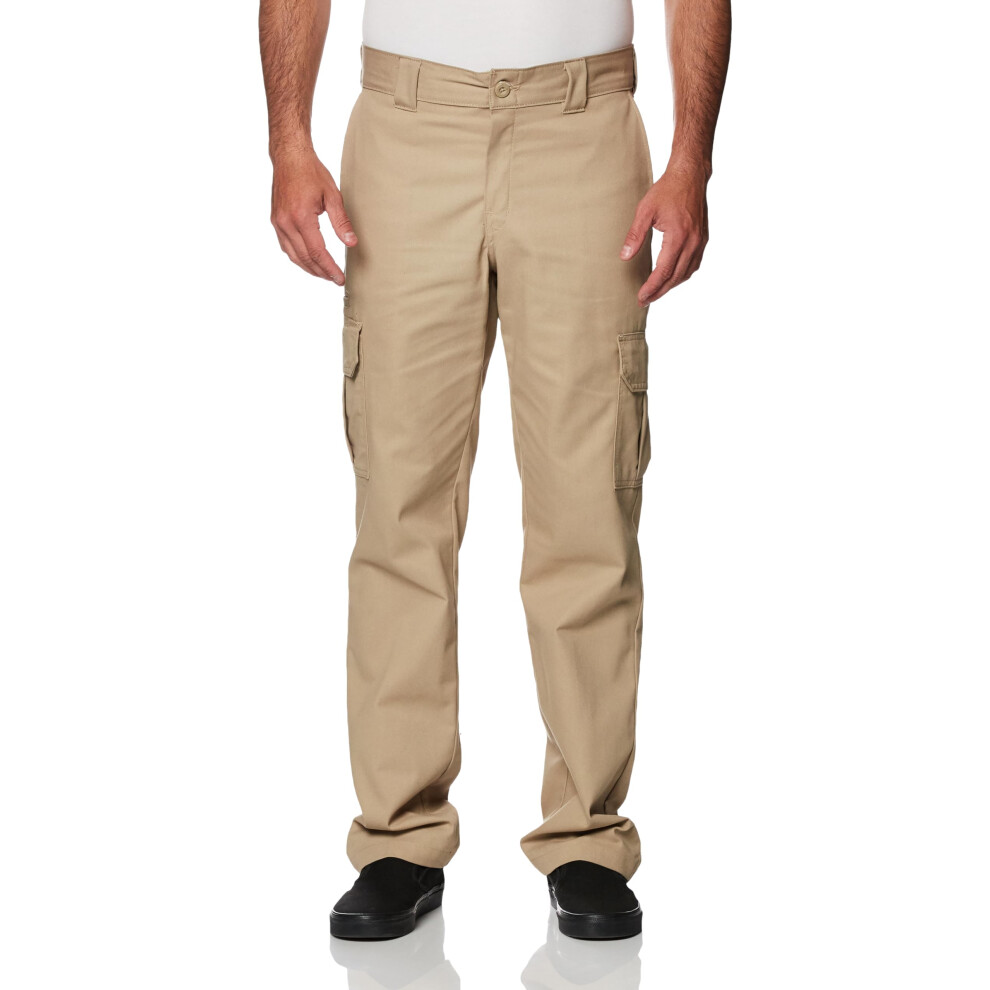 Dickies mens Regular Straight Stretch Twill Cargo work utility pants  Desert Sand  38W x 30L US
