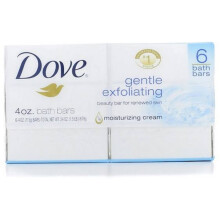 Sabonete Dove Esfoliante Suave 4Oz, 6Unidades, Hidrata e Suaviza a Pele