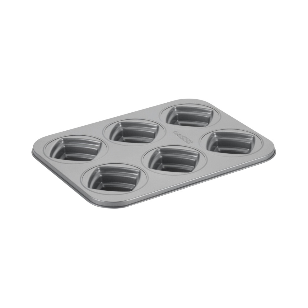 Cake Boss Novelty Nonstick Bakeware 6-Cup Square Cakelette Pan  Gray