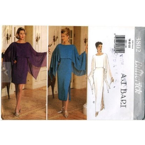 Butterick Butterick 3802 - Μοτίβο Φόρεμα ή Βραδινό Φόρεμα - Μέγεθος 6-8-10