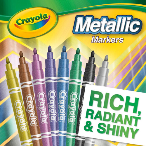 Crayola Crayola Μεταλλικοί Μαρκαδόροι, Υλικά Τέχνης, 8 Τεμάχια, Χρώματα Διαφορετικά 2