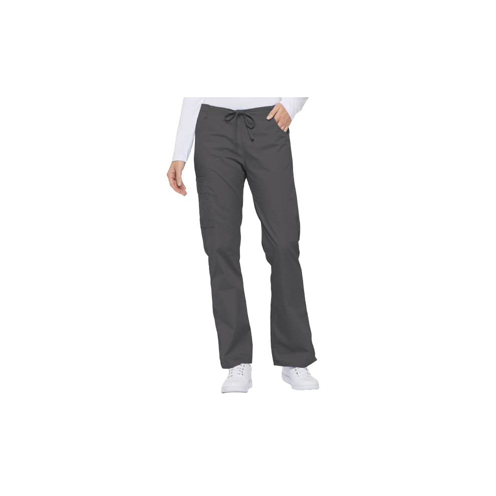 Dickies Womens Signature Mid Rise Drawstring Scrubs cargo Pant  Pewter  XXXX-Large