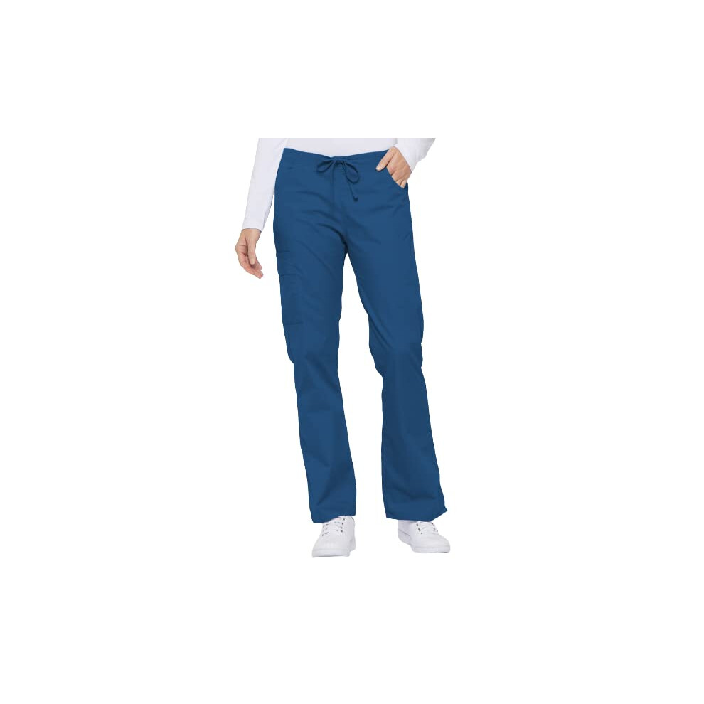 Dickies Womens Signature Mid Rise Drawstring Scrubs cargo Pant  Royal  Medium Petite