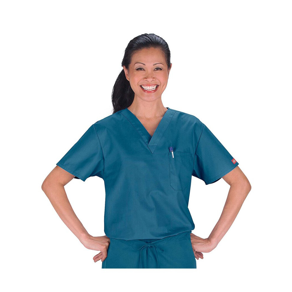 Chemise D'h Pital Dickies Signature Col En V Pour Homme, Grande Taille, Bleu Cara Bes, Taille Xxxx-Large-image