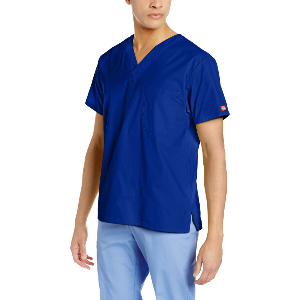 Dickies Mens Big and Tall Signature V-Neck Scrubs Shirt  galaxy Blue  XXXXX-Large