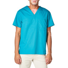 Camicia da lavoro Dickies Signature da uomo con scollo a V, blu turchese, taglia L