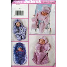 Patr   n cl   sico de Butterick 5091 ~ Guirnalda y gorro para beb    ~ Tallas L-XL