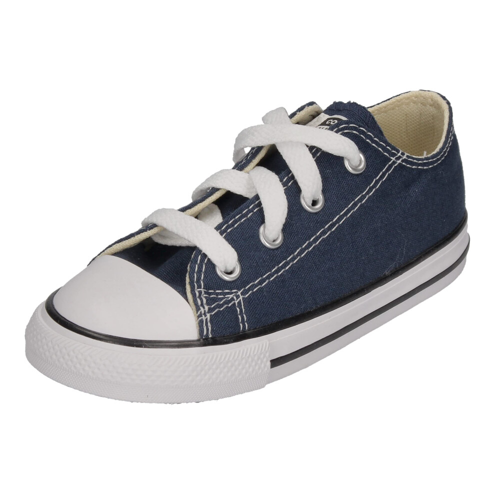 Converse Boy's Chuck Taylor All Star Canvas Low Top Sneaker  Navy  1 Little Kid