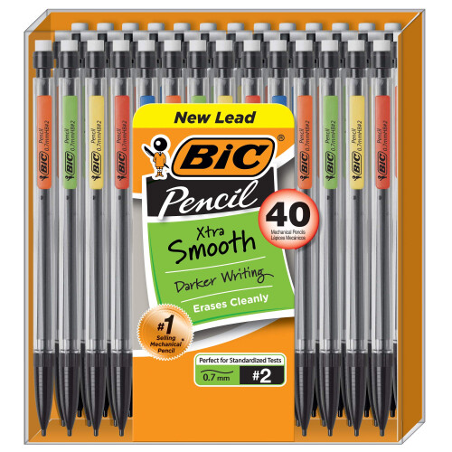 BIC BIC Xtra Smooth Mechanical Pencil  Medium Point (0.7mm)  40-Count