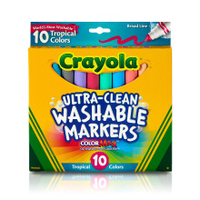 Crayola Ultra Clean Washable Markers  Tropical  Gift for Kids  10Count