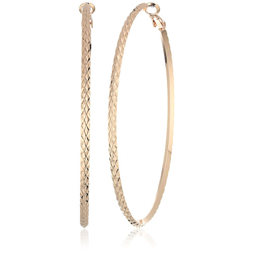 Guess Gissa """" Basic """" Gold Large Diamond Cut Hoop rhngen