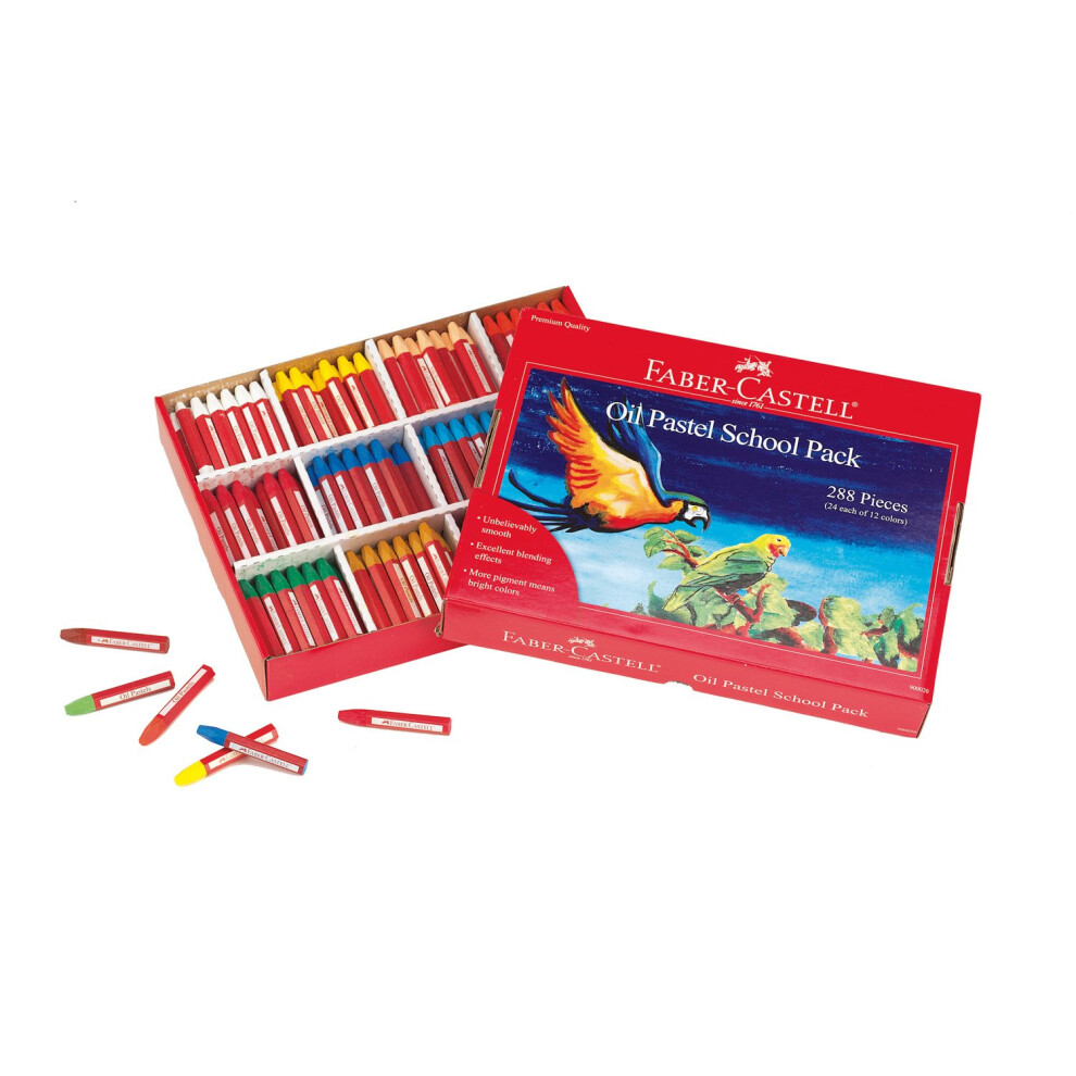 Faber-Castell - Oil Pastels School Pack - Premium Art Supplies For Kids (24 Each of 12 Colors) (288 Count)