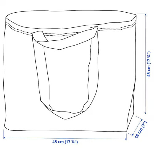 IKEA 603.017.07 FRAKTA Μεσαίες Σακούλες Αγορών (Σύνολο 6), Μπλε, Μέγ. Φορτίο 55 lb, 10 Γαλόνια 2