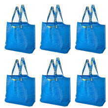 IKEA 603.017.07 FRAKTA Sacs de courses moyens (lot de 6) Bleu Charge maximale de 25 kg Volume de 38 litres Facile nettoyer Prend peu de place