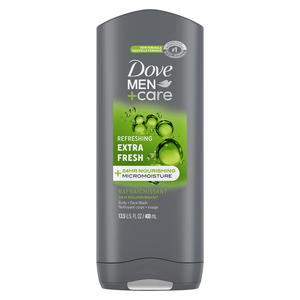 Dove Men+Care Body and Face Wash Refreshing Extra Fresh Body Wash for Men with 24-Hour Nourishing Micromoisture Technology 13.5 oz-image-OPC-PGS6YJ7-NEW