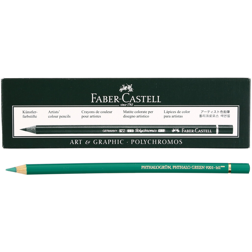 Faber Castel Polychromos Colored Pencils  161  Phthalo Green  6 Count