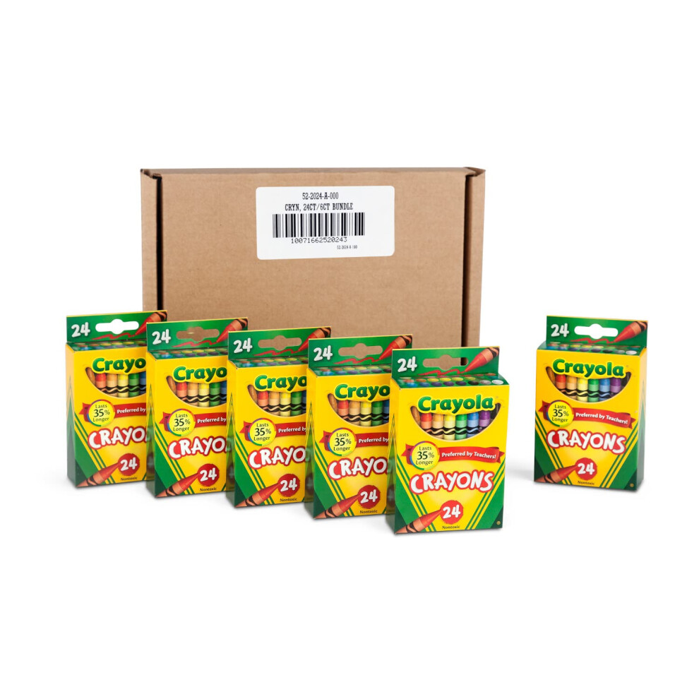 Crayola Crayons Bulk Schoolbenodigdheden Voor Kinderen 24 Stuks Crayons Doos (Verpakking Van 6) Diverse Kleuren-image