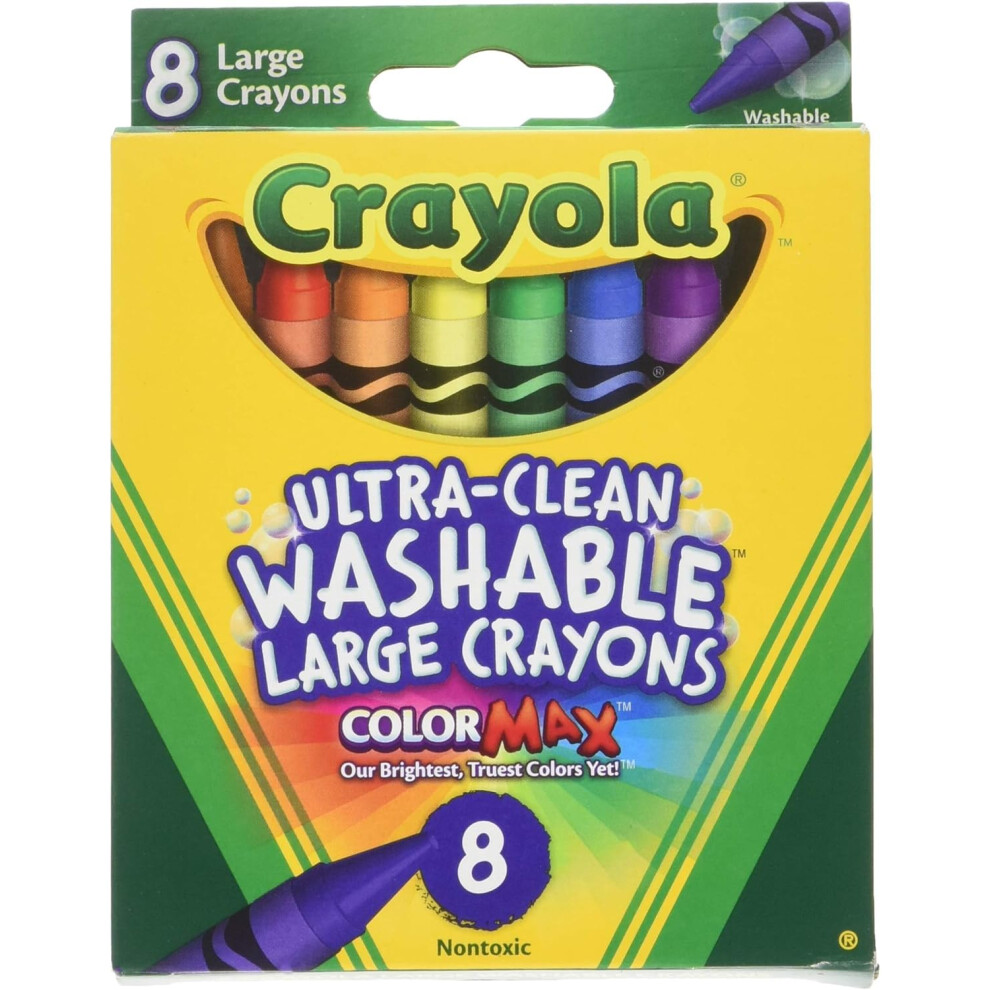 Crayola 8 Count Ultra Clean Washable Large Crayons Color Max (Pack of 3)