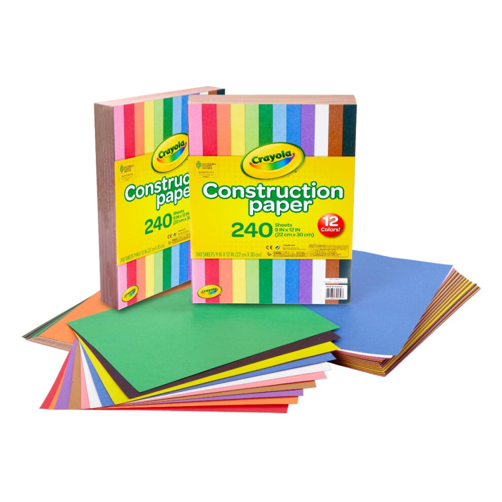 Crayola Construction Paper - 480ct (2pck)  Bulk School Supplies For Kids  Classroom Supplies  Art Paper for Arts & Crafts