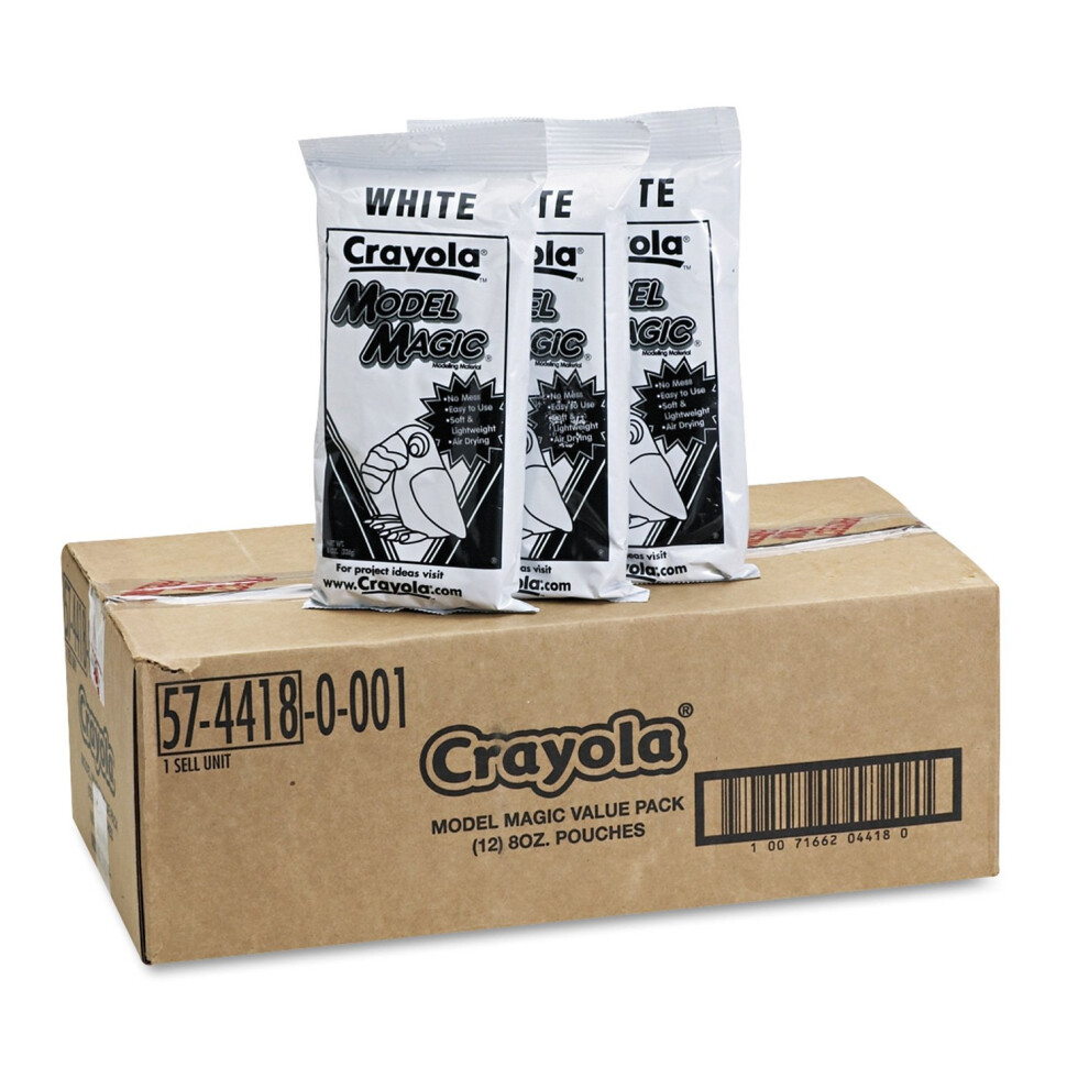 Crayola 574418 Model Magic Compound  White  Twelve 8 oz. Pouches/Carton