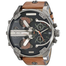 Diesel Men's DZ7332 Mr Daddy 2.0 Gunmetal Brown Leather Watch